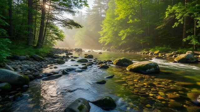 stream in the forest - Powered by Adobe