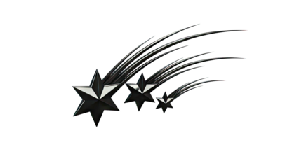 Three Black Shooting Stars