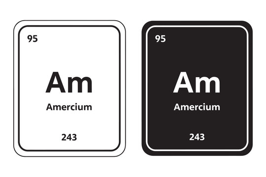 Americium element symbol isolated on white background