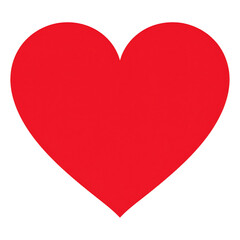 Minimal red heart icon isolated on white background.