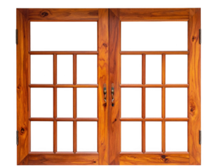 Chinese style wooden window frame, isolated on white background