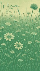 Fototapeta premium Serene wildflower meadow mobile wallpaper