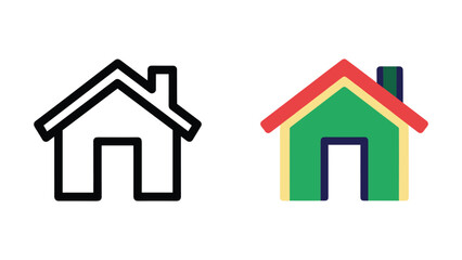Obraz premium Simple house icon illustration