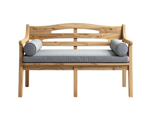 Light wood bench with cushions
