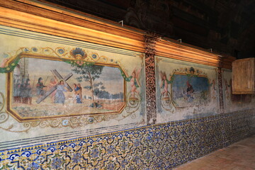 Painted ceiling in the old church of the Sanctuary of Our Lady of Mercy-Loul&eacute;, Portugal