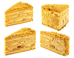 Honey layered cake slices, tasty looking sweet treat