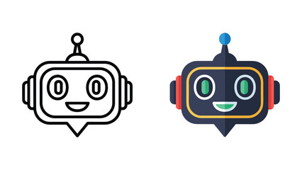 Obraz premium Cute robot icons with different designs and colors