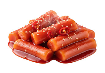 Spicy Korean Tteokbokki with Chili Garnish