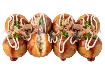 Takoyaki with Traditional Japanese Garnishes