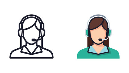 Customer support representatives wearing headsets