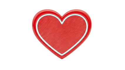 Red Textured Heart Symbol with White Outline