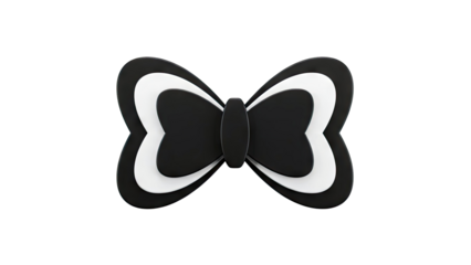 Stylized Black and White Butterfly Icon