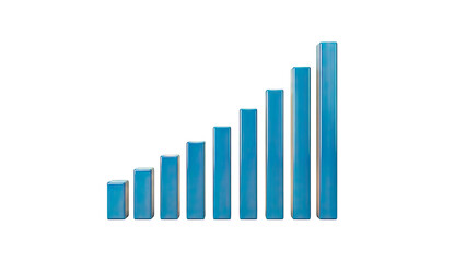 Blue Bar Graph Showing Upward Trend