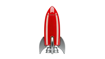 Red Retro Rocket Ship