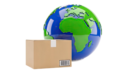 Cardboard Box and Globe