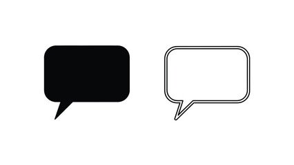 Naklejka premium two speech bubbles one filled and one outlined on white background