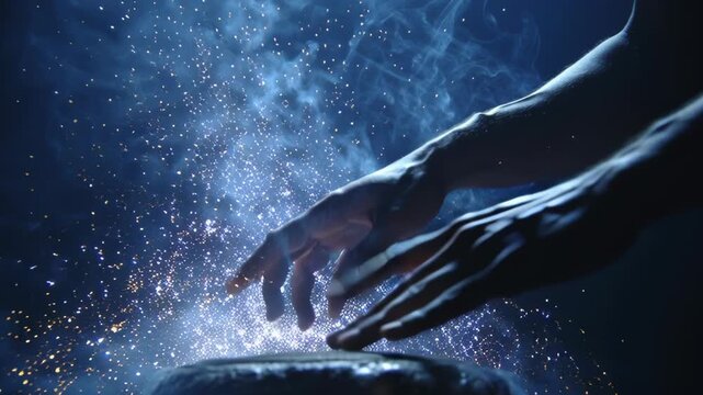 Shiva Holding Damru with Divine Light and Sparkling Particles for Maha Shivratri Celebration