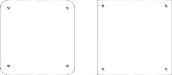 Glass plate panel Realistic transparent glass realistic screen glass, window mockup, clear glass showcase, glossy plastic glare frame Glossy window glass with reflections isolated on transparent PNG