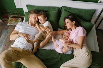 Smiling Family Spending Quality Time At Home