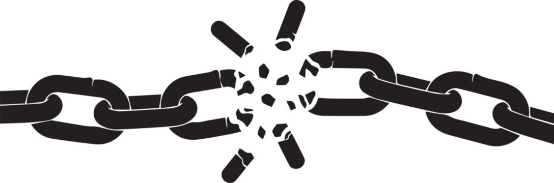 Broken chain symbolizing freedom