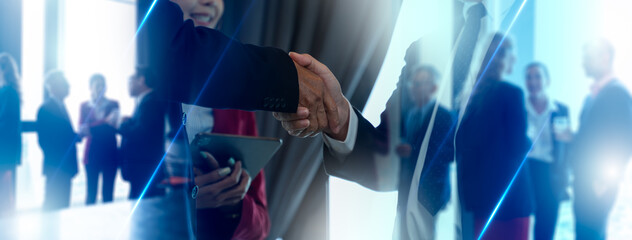 Businessmen making handshake with partner for business,dealing, merger,greeting  and...