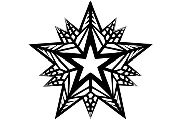 Fototapeta premium five pointed star silhouette illustration for rating, symbol, and design concept