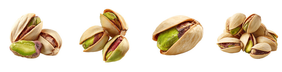 Collection of Premium Roasted Pistachios in Shells and Shelled Nut Kernels PNG, transparent background