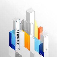 Assemble Abstract Architecture &ndash; Modern Geometric Construction Art Design