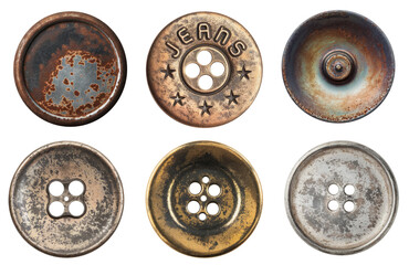 Fototapeta premium Collection of Vintage Rusty Metal Buttons