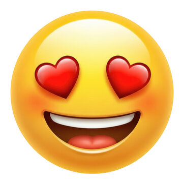 Laughing face with heart eyes emoji isolated on transparent background
