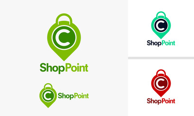 ShopPoint Logo Design with Shopping Bag and Location Pin.