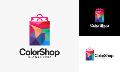 Colorful Shopping Bag Logo Design.