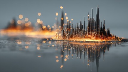 A visual representation of noise pollution levels using a 3D sound map technique.