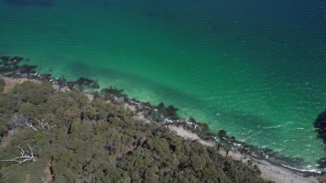 Fluted Cape Walk In South Bruny, Tasmania, Australia - Drone Shot