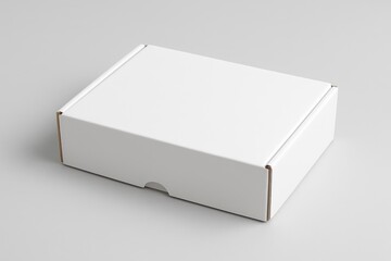 Naklejka premium Minimalist white cardboard packaging box.