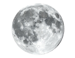 Full moon, heavily textured, gray and white detail