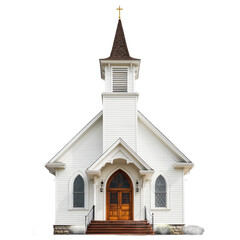 Chapel building isolated on transparent background. PNG