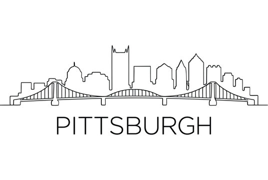 pittsburgh city skyline with bridge and buildings