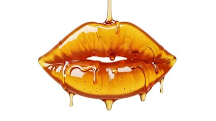 Honey dripping from a pair of lips