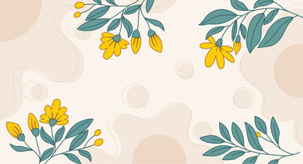 Simple Floral Flower Nature Aesthetic Illustration Vector Background Wallpaper.cdr