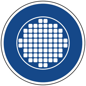 Blaues Technologie Icon Silizium Wafer Halbleiter Mikrochip Produktion Vektor Illustration