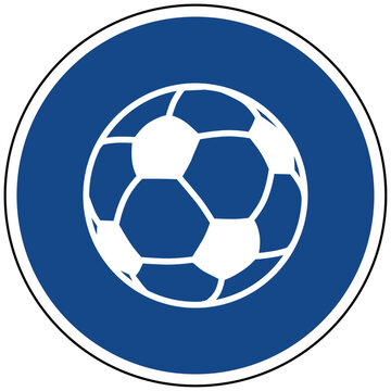 Blaues Fu&szlig;ball Icon Sportball Fu&szlig;ballspiel Verein Training Meisterschaft Vektor Illustration