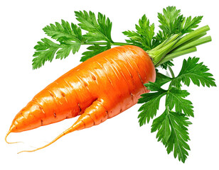 Carrot w/ green leafy top, isolated
