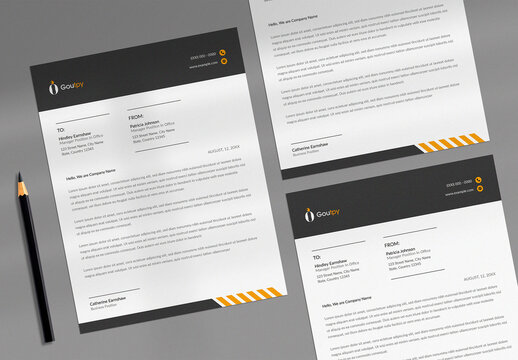 Top View Letterhead Mockup