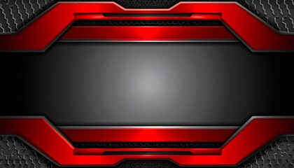 Red Metallic Frame on Dark Background.