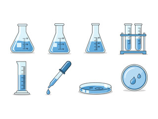 Laboratory glassware and chemistry equipment set
