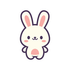 Obraz premium Adorable Cartoon Bunny Vector Illustration