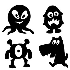 set of funny cartoon monsters