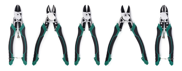 Nippers or diagonal cutting pliers. Wire cutter or flush nippers. Side cutting pliers for electric...