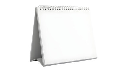 A blank white notepad with a spiral binding on a black background